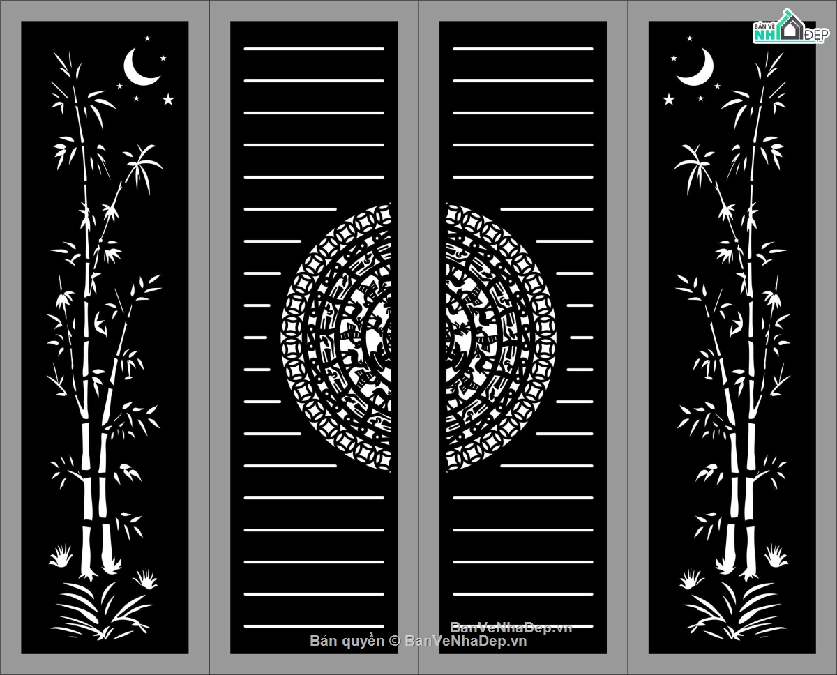 Cổng 4 cánh,Cổng trống đồng cnc dxf,cnc 4 cánh,cổng 4 cánh dxf